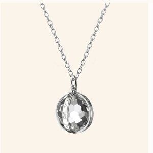 monica rich kosann "Carpe Diem" Sterling Silver Necklace with Rock Crystal LARGE